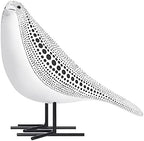 Quoowiit Bird Figurine, Modern Sculpture and Statues for Home Decor, Animal Statues for Bookshelf, Table, Entryway, Fireplace, Resin Decorative Sculpture with Chic Polka Dots Art Design (White) by Quoowiit