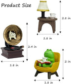 Mevodeata Cute Mini Frog Figurine with Small Sofa Resin Frog Figure for Office Home Decor - Cute Frog Gift for Frog Lovers - Image 2