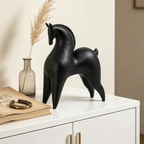 Cynkeyee Black Horse Statue Home-Decor - 11.5 Inch Modern Abstract - Image 6