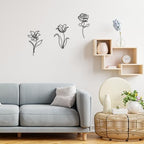 Metal Flowers Wall Art Set of 3, Farmhouse Minimalist Home Decoration - Image 6
