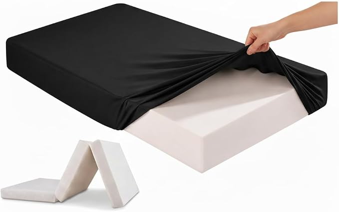 Stretchy Queen Fitted Sheet for 4 Inch Low Profile Mattress by ABSENK