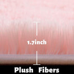 Amdrebio Light Pink Fluffy Fuzzy Area Rug 4x6 - Image 2