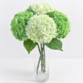 4Pcs Real Touch Hydrangea Artificial Flowers, 21" Fake Flowers, Mixed Green by Yastouay