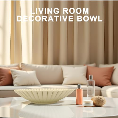 Brown Flat Decor Bowl - 10" Resin Bowls for Entryway Table - Image 3
