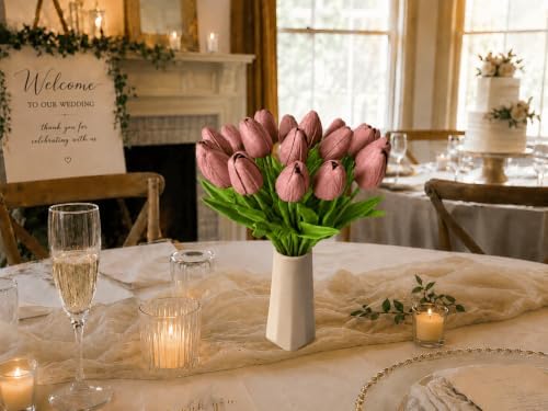 Mandy's 20pcs Artificial Mauve Tulips - Image 7