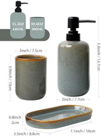 INGOFIN Ceramic Bathroom Accessories Set, Soap Dispenser &Toothbrush Holder - Image 2