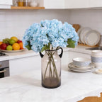 Kimura's Cabin 6pcs Fake Hydrangeas Flowers Artificial Hydrangea,Light Blue - Image 5
