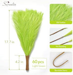 Serwalin 60PCS 17.7" Light Green Faux Pampas Grass Decor for Vase Filler - Image 6
