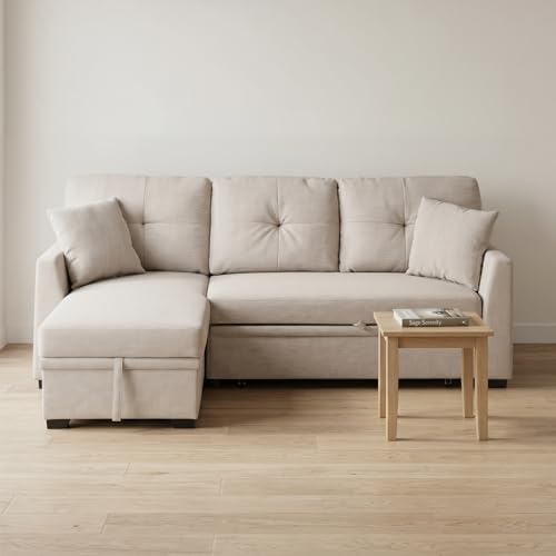 Convertible Sofa Bed, L Shape Sleeper Sofa - Image 9