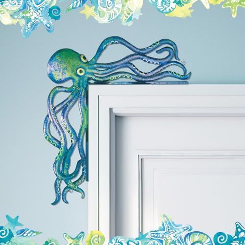 FairySandy Metal Octopus Door Topper Decor Ocean Door Frame, Ocean Blue - Image 4