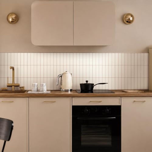 Smart Tiles Peel and Stick backsplash, Stacked Ivory Cream, 11.43"x9" - Image 2