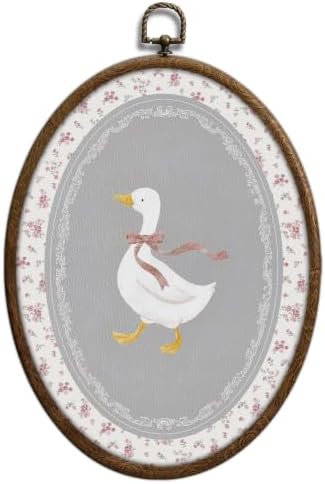 Cottage Core Goose Nursery Oval Wall Art, Floral Nursery Decor，Waterproof by Unknown