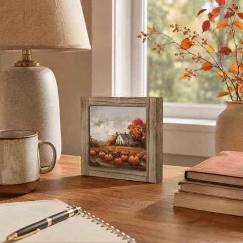 Autumn Home Decor Wood Plaque Sign, Pumpkin Farmhouse Art for Desk 02 - Image 5