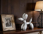 4 Inch Matte Silver Balloon Dog Sculpture - Image 5