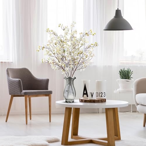 Sggvecsy Artificial Cherry Blossom Flowers 4 Pcs Faux Cherry Blossom Stems Faux Silk Cherry Blossom Branches 41’’ Fake Flowers Long Stems for Vase Arrangements Home Wedding Table Decor (White) - Image 6