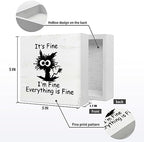 EIONEY Funny Office Desk Decor Sign,Funny Coworker Gift for Women Men,Cute Black Cat Decor for Home Office Table Shelf Wall,It's Fine I'm Fine Everything is Fine Wood Box Sign 5x5 Inch - Image 5