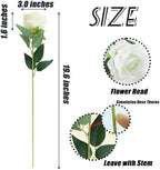 SITUMEIZI 15PCS White Artificial Roses Silk Flowers Fake Roses Realistic Bouquet Long Stem with Gift Box for Mother's Gift Day Home Party Wedding Decorations - Image 2