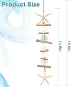 JQAQJU 2PCS Wooden Driftwood Wall Decor with Starfish, Coastal Wall Decor - Image 2