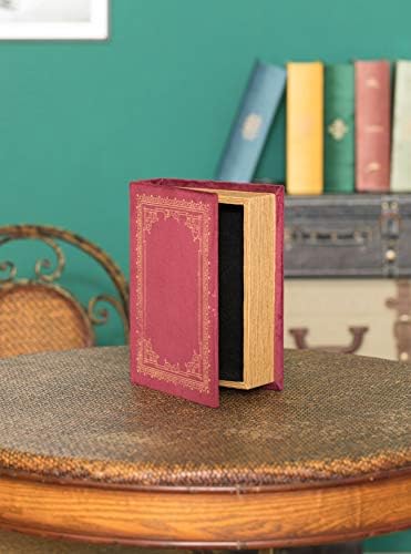 VW Vintiquewise Decorative Vintage Book Shaped Trinket Storage Box - Red - Image 2