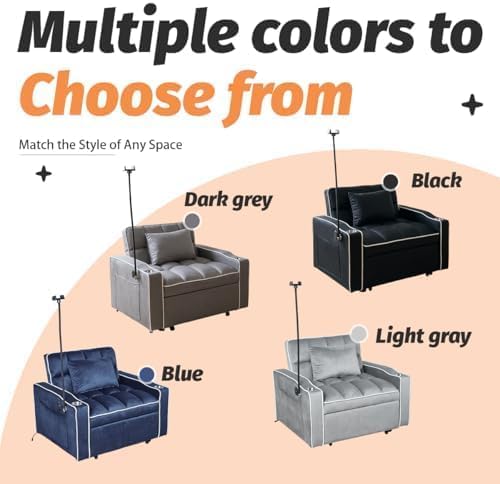 Convertible Sleeper Chair, Pull Out Chair Sleeper - Image 8