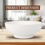 Deobath Large Resin Pedestal Decorative Bowl - Modern Handicraft Bowls for Home Decor - Fruit Bowl for Kitchen Counter - Key Bowl for Entryway Table,Off White Cream - Image 2