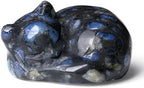 QINJIEJIE Blue Labradorite Cat Crystal Natural Healing Stone Cat Statue by QINJIEJIE