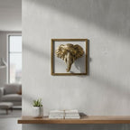 Newinhome Animal Heads Wall Decor (Includes Metal Frame) Resin Animals Sculptures Head Wall Hanging Decoration Gold vintage Wall Sculpture for Living Room Bedroom Office (Elephant) - Image 5