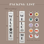 Perfnique Interchangeable Welcome sign for front porch standing, 47 x 7.9 Inch Black Wooden Leaner Sign with 10 Interchangeable Designed Icons, Modern Farmhouse Rustic Seasonal Decor for Spring Easter Fall Christmas (White) - Image 3