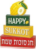 Marsui 4 Pcs Happy Sukkot Table Decor Wooden Sukkah Decorations by Marsui