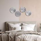 Hicarer 4 Pcs 12 Inch Silver Metal Wall Art Decor Modern Sunburst Decor - Image 5