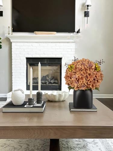 Briful Artificial Fall Hydrangea Arrangement, Matte Black Vase Centerpiece - Image 5