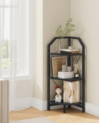 CHOEZON 3-Tier Corner Shelf, Industrial Corner Bookshelf, 35.4" Storage Stand, Plant Stand Display Shelf, Bookcase for Bedroom, Living Room, Home Office, Black TCJ03BB ﻿ by Choezon