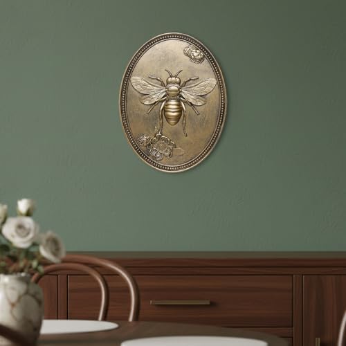 Newinhome Vintage Bee Wall Sculpture, Antique Wall Decor, Hanging Decoration with Embossed Bee Design, Vintage Decoration for Living Room, Bedroom and Hallway, Housewarming Gift - Image 6