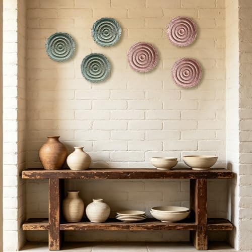 Metal Wall Sculpture, 10'' Round Textured Radiant Sunburst Wall Decor - Image 4