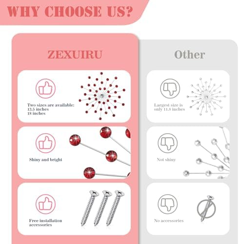ZEXUIRU 3 Set Silver Starburst Wall Art for Home Decor Metal Bling Crystal Rhinestones Sunburst Wall Decor Sparkling Rhinestone Art Accent Silver - 13in - Image 6
