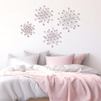 Blulu 4 Pcs Pink Wall Decor, Bling Crystal Starburst Metal Wall Art - Image 5