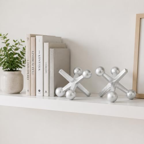 4 Inch Silver Jacks Decor Set of 2 - Image 7