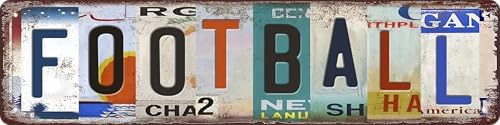 Football Decor Vintage Football Tin Sign Sports Decor For Boys Bedroom Poster Metal Street Signs For Bedroom Man Cave Wall Decoration 16 X 4 Inches by Unknown