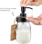 SheeChung 2 Piece Mason Jar Soap Dispenser and Toothbrush Holder Set, Black - Image 4