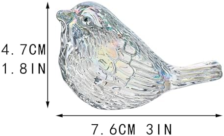 Blown Glass Bird Figurine AB Coating Crystal Animal Collectible Table Decor - Image 3