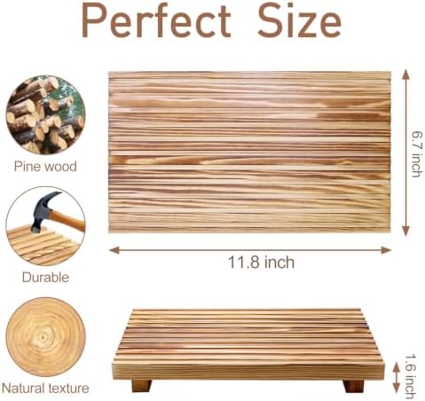 Wood Pedestal Stand Riser for Bathroom Tray Kitchen Sink Counter Decor Tray - Image 3