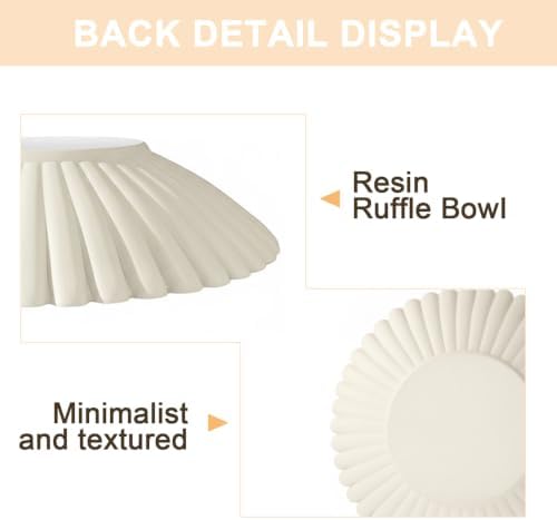 Modern Beige Fluted Decorative Bowl - 10" Wavy Purse Bowls for Entryway - Image 6
