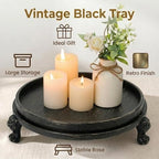 Black Decorative Tray, 11.8 Inch Round Tray with Claw Feet - Image 3