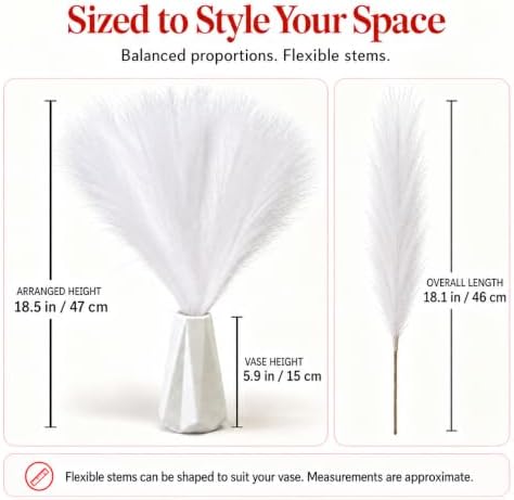 Mandy's 20 Stems White Silk Pampas Grass Bouquet - Image 3