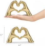 FANTESTICRYAN Heart Hands Statues, Gold Resin Home Decor Accent, Medium - Image 3
