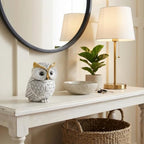 Smadeer Black and White Owl Statue, Small Resin Owl Boho Shelf Decor - Image 5