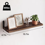 Fixwal Floating Wall Shelves, Set of 8, Width 4.75 Inches, Dark Carbonized - Image 3