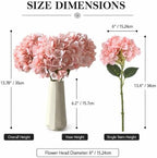 Mandy's 3 Stems Light Pink Artificial Hydrangea Flowers - Image 3