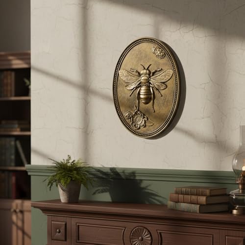 Newinhome Vintage Bee Wall Sculpture, Antique Wall Decor, Hanging Decoration with Embossed Bee Design, Vintage Decoration for Living Room, Bedroom and Hallway, Housewarming Gift - Image 5