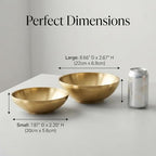 7.8" & 8.6" Gold Decorative Bowls Set of 2 for Entryway, Kitchen Counter - Image 3